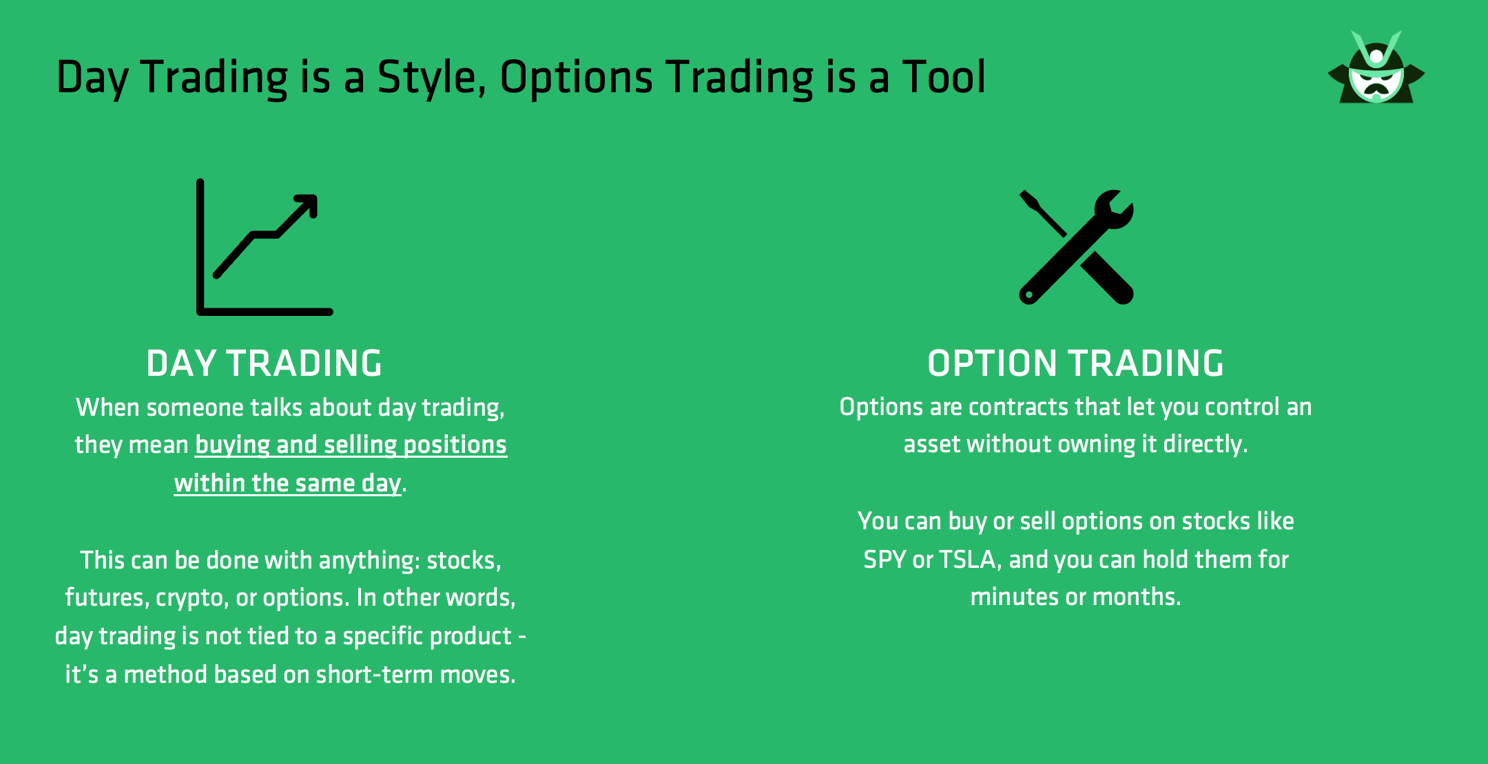 day trading vs option trading
