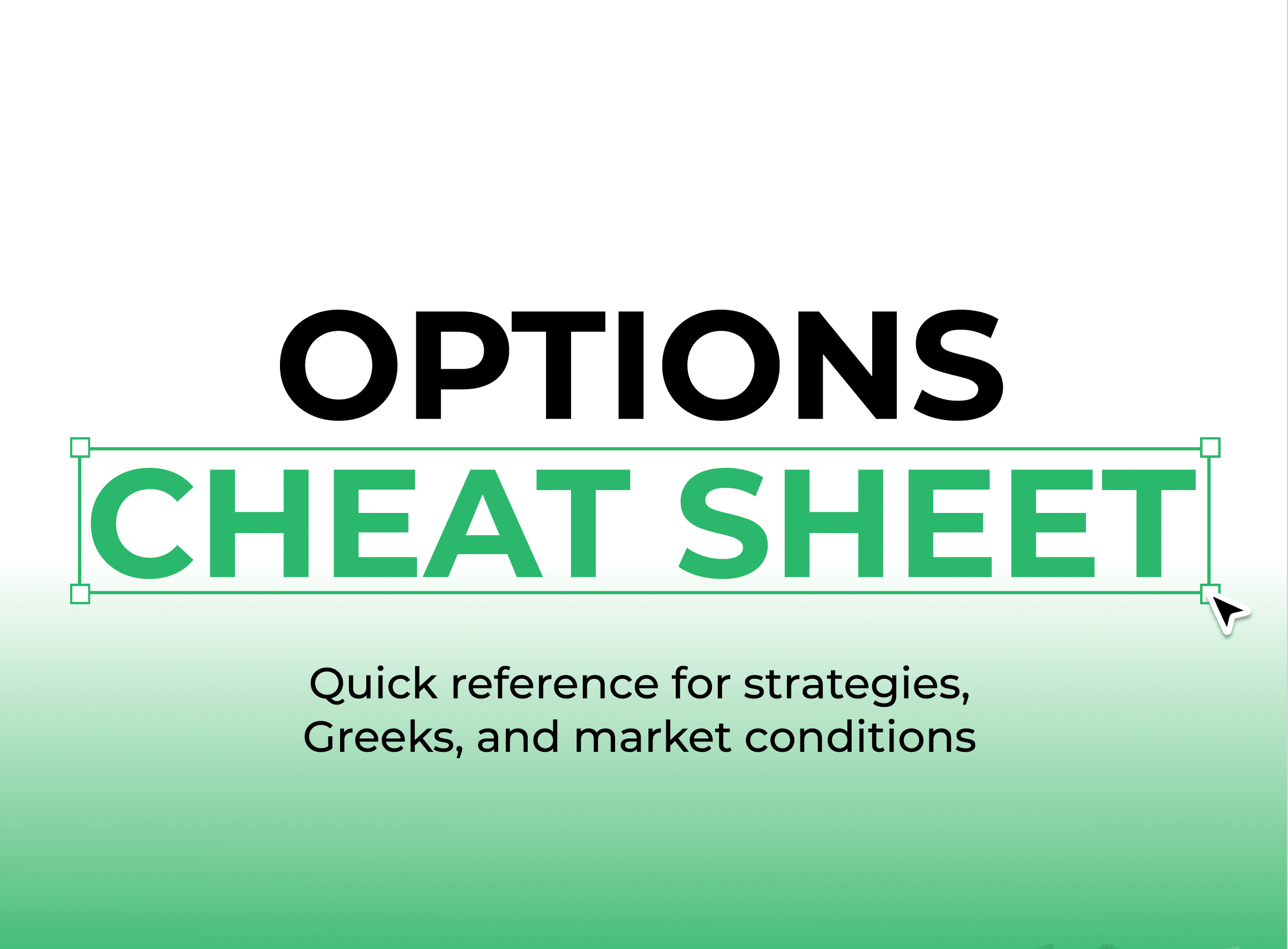 option cheat sheet title